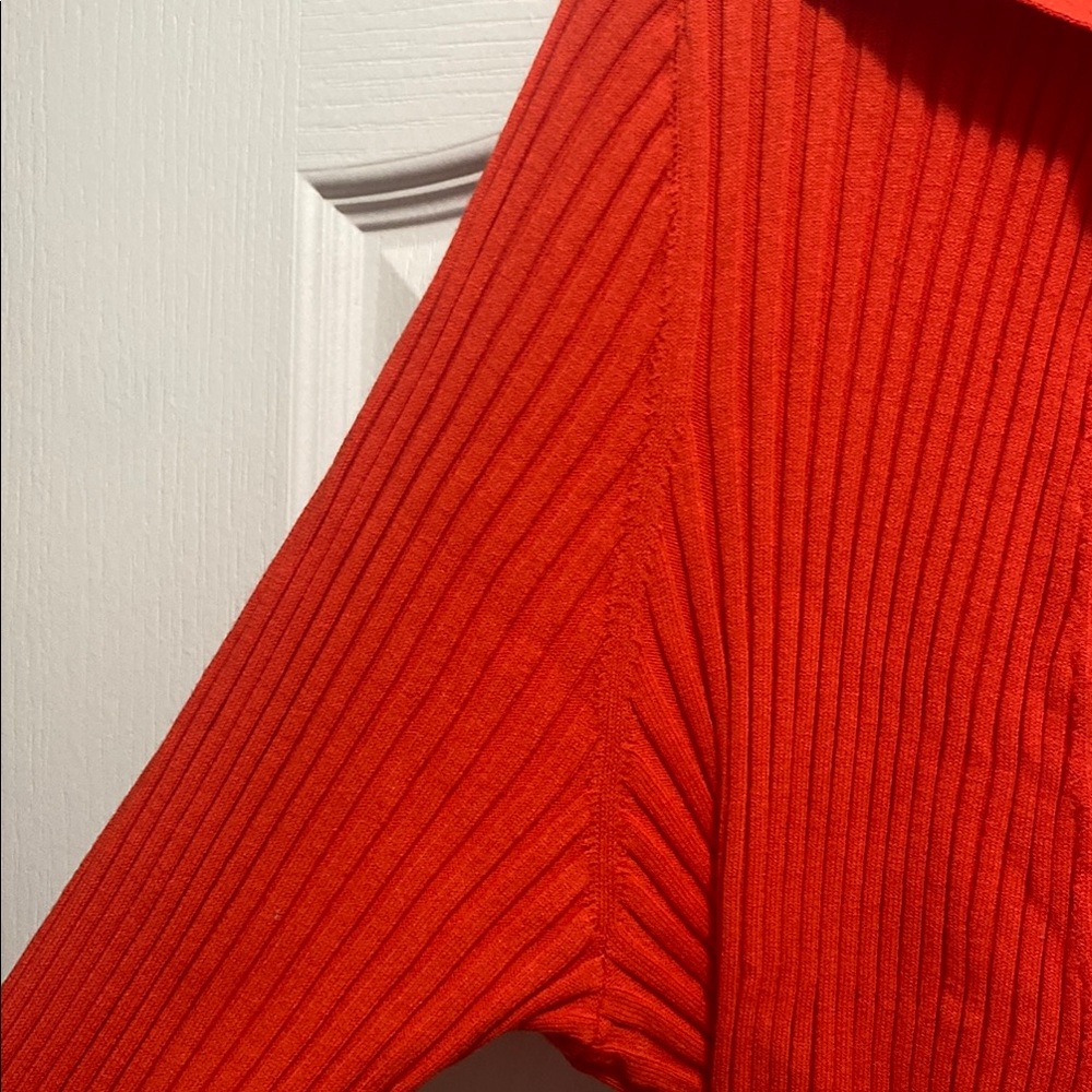 Loft Ribbed Collared Wrap Sweater - Picture 4 of 5
